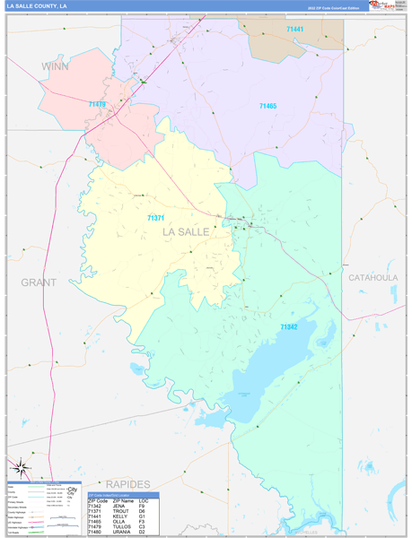 La Salle Parish (County), LA Wall Map